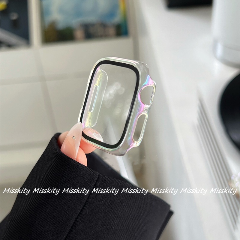 Dây Đeo Nhựa Màu Laser Cho Đồng Hồ Thông Minh Apple Watch Series 7 6 5 4 3 2 1 41mm 45mm 44mm 40mm 42mm 38mm