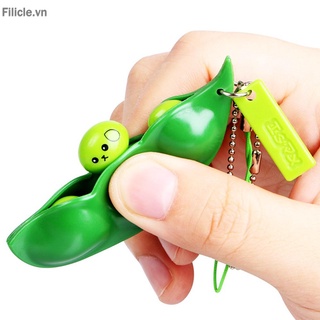 Đồ chơi Fidget Bean Toy, Stress Relieving Funny Facial Expression Soybean Keychain