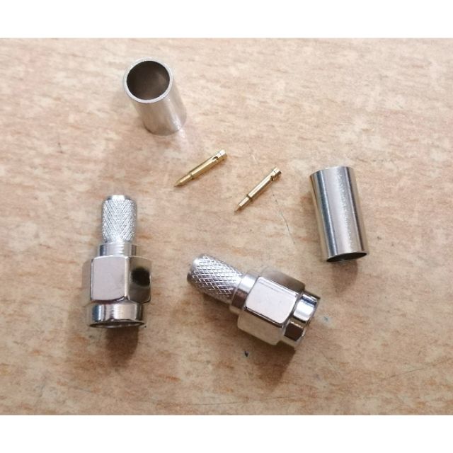 Đầu jack SMA đồng mạ niken nối cáp rg58 rg142 rg400