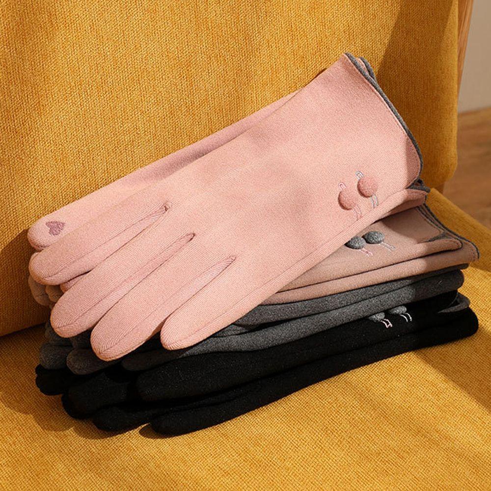 Găng Tay Nhung Ngắn Màu Trơn Giữ Ấm Mùa Đông WMES15H Dành Cho Nữ
