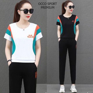 [CAO CẤP] Bộ đồ thể thao nữ cotton phối màu TT491_HÀNG CHUẨN SHOP
