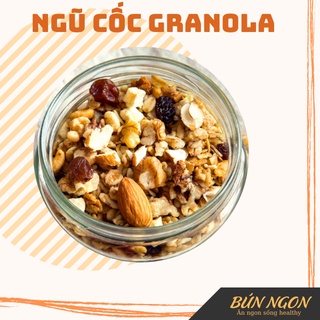 Granola siêu Hạt & Quả Ngũ cốc giảm cân ăn kiêng mix 12 loại hạt dinh dưỡng, trái cây sấy khô nhập khẩu 500g