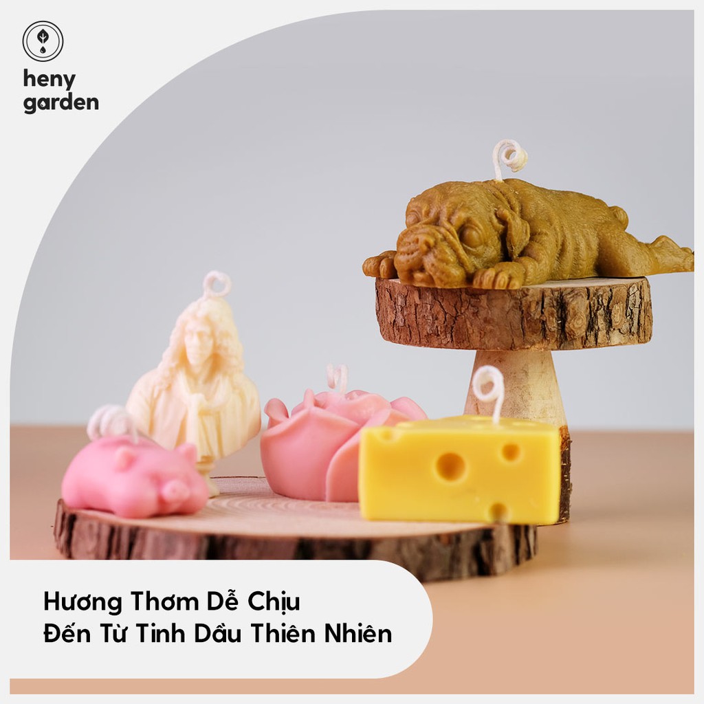 Nến Thơm Thiên Nhiên Trang Trí Không Khói Với 3 Tầng Hương Phối Hợp Heny Garden – Tặng Tinh Dầu Mẫu Thử