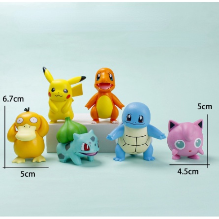 [ Dưa Hấu ] Mô hình nhân vật Pokemon - Mô hình Pikachu , Hitokage , Jigglepuff , Koduck, Squirtle, Fushigidane