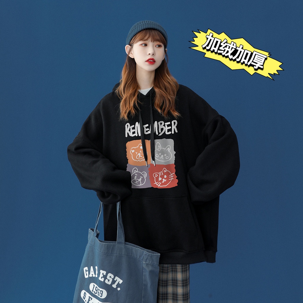 Áo hoodie nam nữ from rộng Unisex chất nỉ ngoại 2 lớp dày dặn Remember