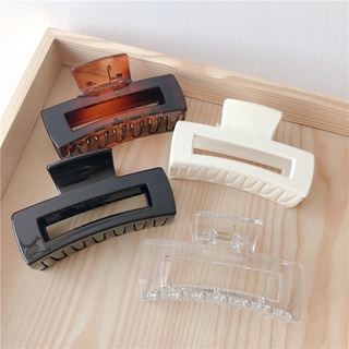 Kẹp Tóc Hình Vuông Cỡ Lớn Màu Trắng Phong Cách Hàn Quốc Cho Nữ