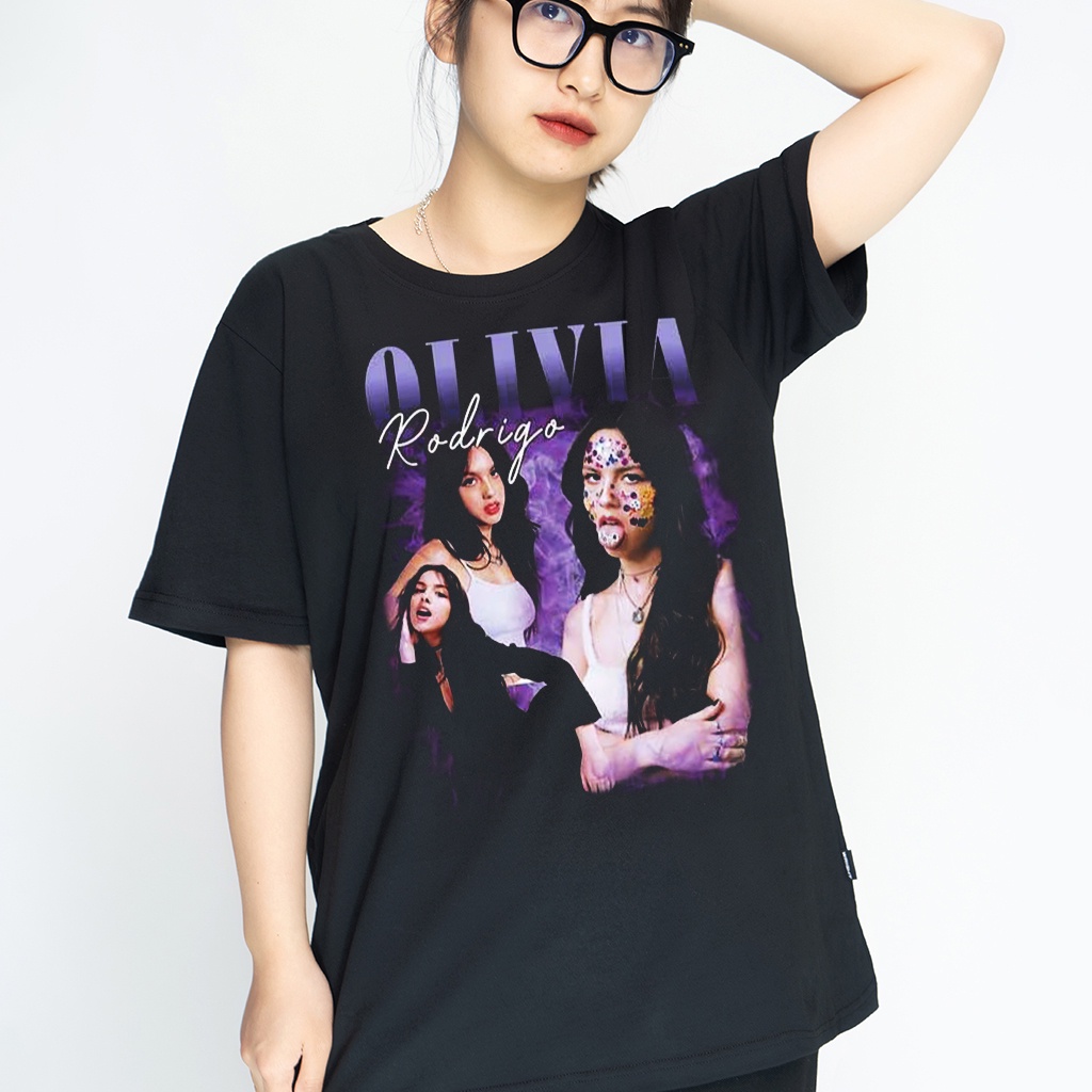 IIby / Áo thun Olivia Rodrigo wright Vintage tay lỡ form rộng cổ tròn phong cách streetwear cotton !