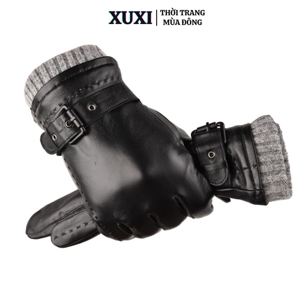 Tất tay mùa đông găng tay cho nam nữ giữ ấm Xuxi găng tay đi xe máy mùa đông chất liệu da giữ nhiệt cao cấp