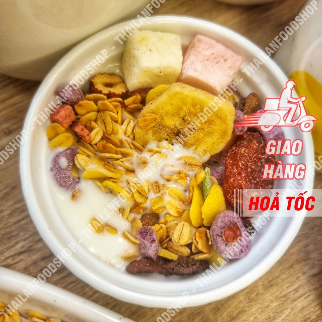 Hạt Dinh Dưỡng Sữa Chua Trái Cây Meizhoushike Yogurt, Nuts Oatmeal - Gói Màu Tím 400Gr