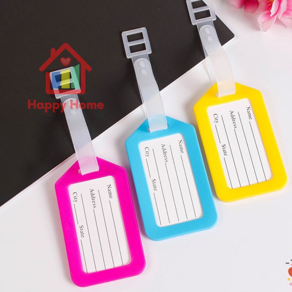 Thẻ tên hành lý, name tag vali du lịch, công tác, đi học, đi làm bảo đảm an toàn, nhanh gọn Happy Home