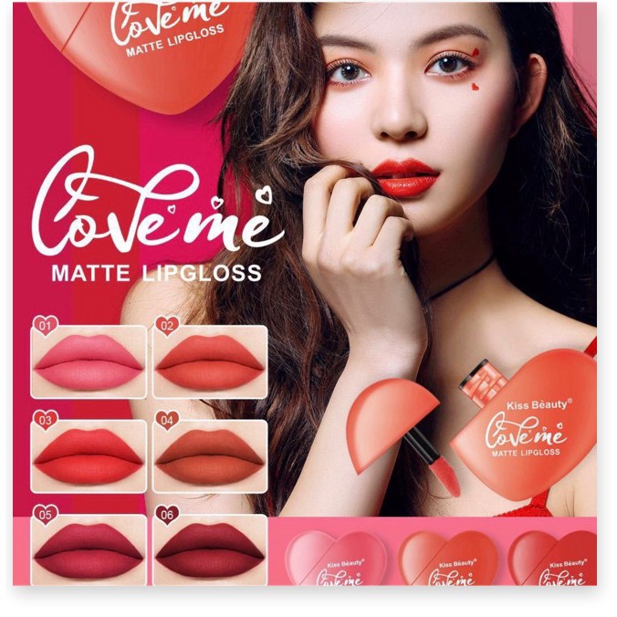 [Mã giảm giá shop] (SKTT) Son Kem Tint Kiss Beauty Trái Tim For Valentine