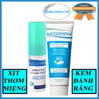 Dòng Xịt Thơm Miệng Và Kem Đánh Răng Hữu Cơ Cho Răng Nhạy Cảm 2Trong1 Vị Bạc Hà Buccotherm ( 15ml - 75ml)