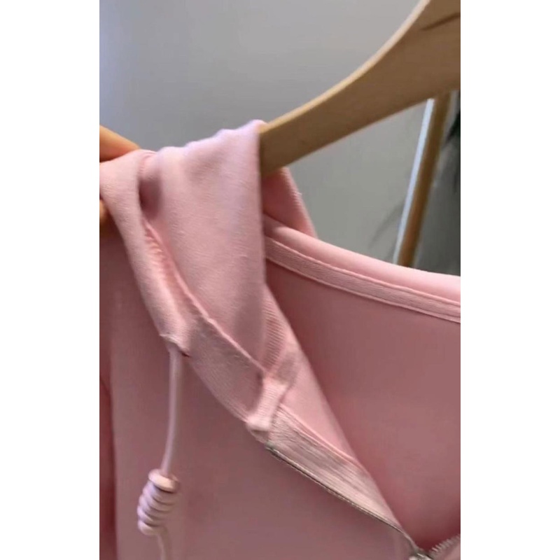 The store is on holiday  please chat with customer service! Áo Thun Tay Dài Có Nón Và Khóa Kéo Thời Trang Mùa Thu Hàn Quốc Hàng Mới 2022