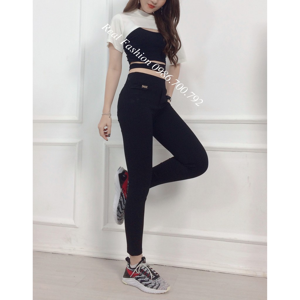 Quần legging nữ,quần legging dài đính logo vải umi hàn cao cấp, co dãn 4 chiều big size đến 105kg Real Fashion | BigBuy360 - bigbuy360.vn