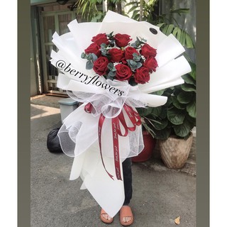 bó hoa nhung lụa đỏ ( nhắn tin trước khi đặt)