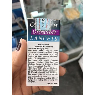 Kim lấy máu ONE TOUCH ULTRA SOFT