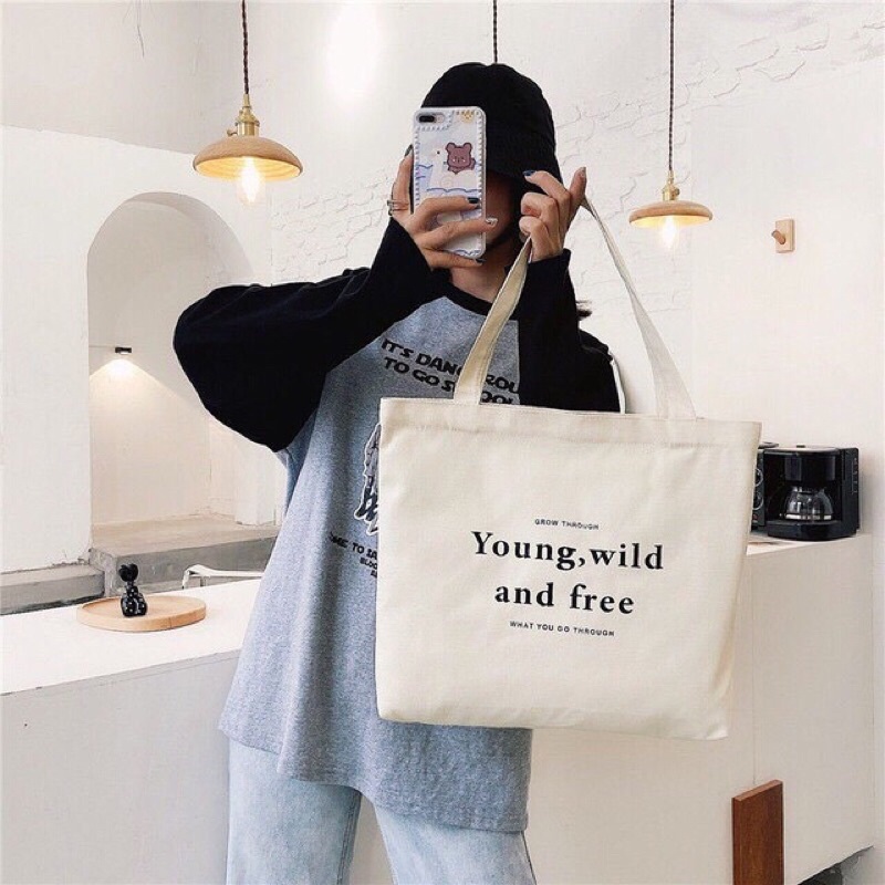 [ sale 50 % ]Túi tote vải canvas đeo vai phong cách thời trang 2021 | BigBuy360 - bigbuy360.vn