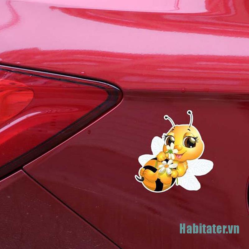 【Habitater】1Pc Lovely Little Bee PVC Car Sticker Auto Decor Waterproof Vinyl Decals