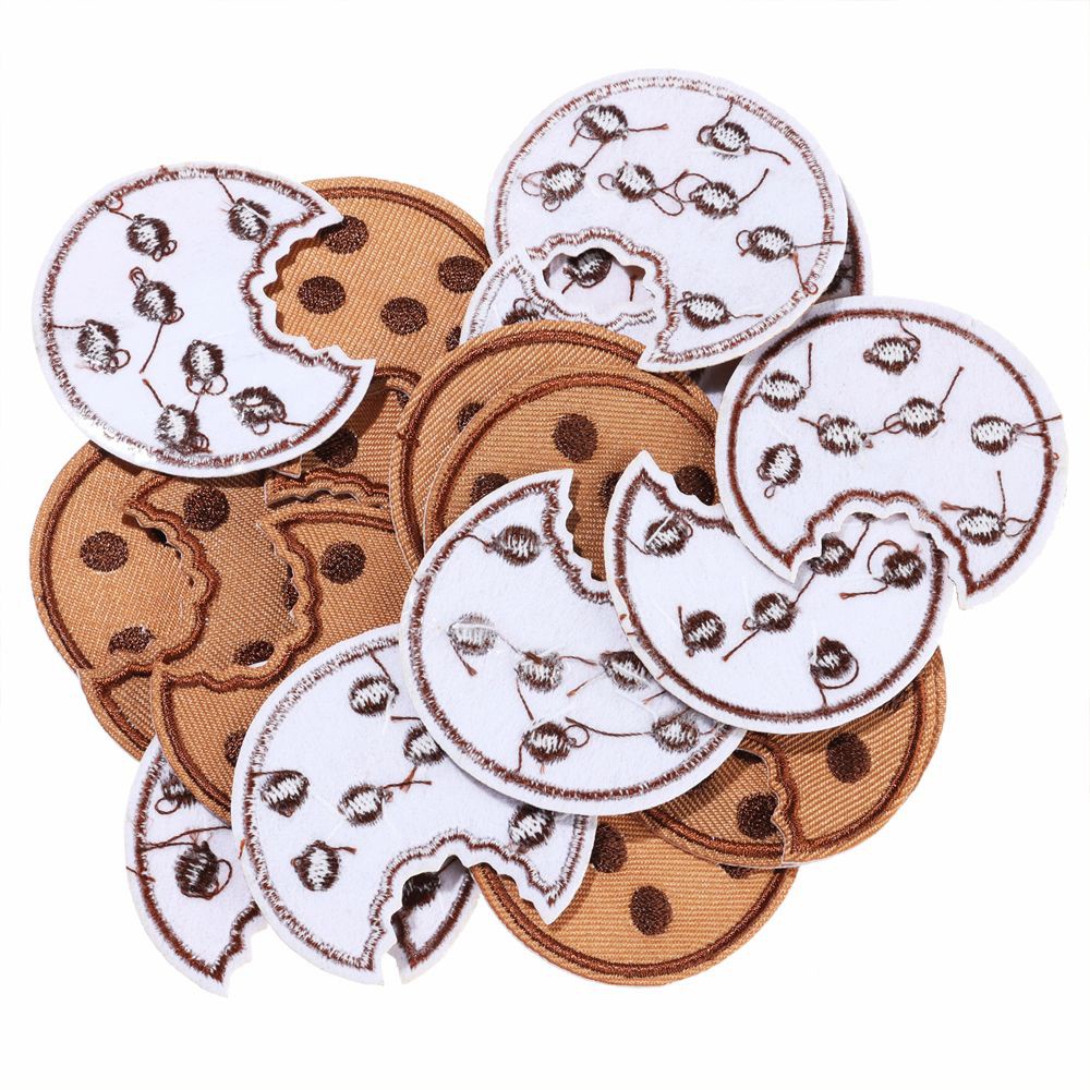 DAPHNE 20pcs Shoes Cute Cookie Dress Sew on Embroidered Patch DIY Accessory Clothing Sewing Applique Curtain Hat Iron on