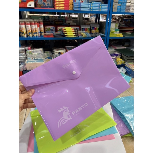 Combo 5 bìa nút Pazto màu Pastel A4 Thiên Long FO-CBF009