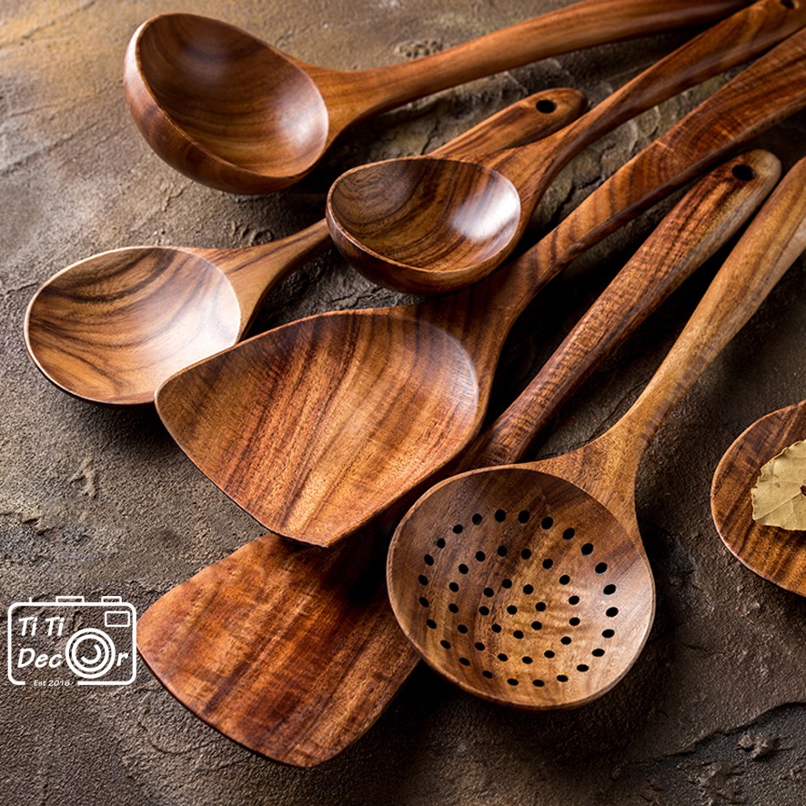 Dụng cụ bếp bằng gỗ trang trí chụp ảnh, decor nhà cửa, cửa hàng