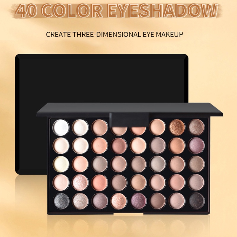 Bảng Phấn Mắt 40 Màu Tông Nude Ấm Tự Nhiên Lấp Lánh