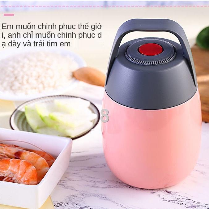 YCốc om nấu cháo, hộp cơm giữ nhiệt rút dây, thùng ủ tự động inox 304, nhỏ siêu dài