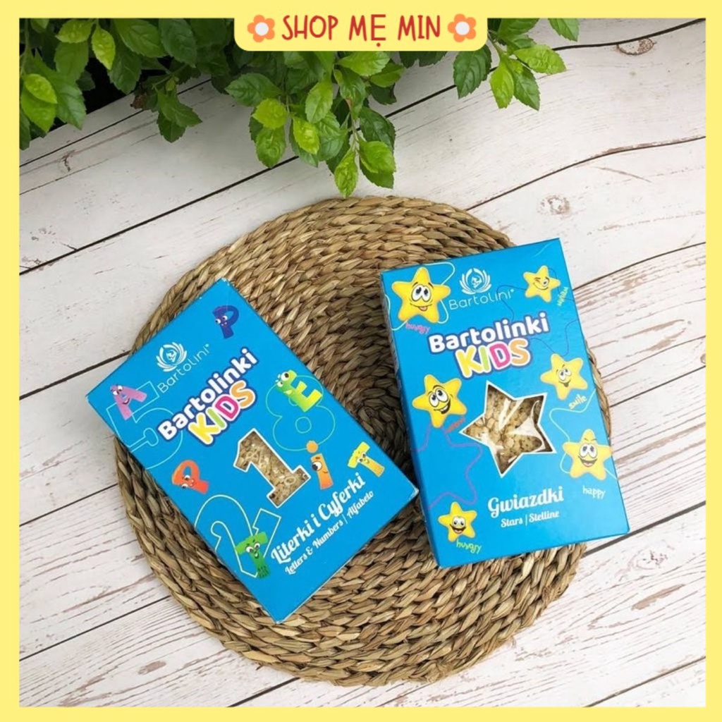 nui hữu cơ cho bé ăn dặm tách muối, nui rau củ và nui trứng Bartolini Ba Lan cho bé ăn dặm 100g, 250g - SHOP MẸ MIN