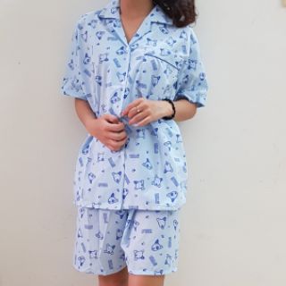 Bộ PIJAMA đùi kate Thái.