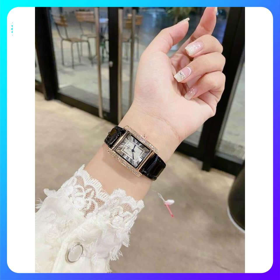 Đồng hồ nữ dây da GUQI quyến rũ đồng hồ nữ mặt vuông đính đá dây da chính hãng chống nước Luxury Fashion | BigBuy360 - bigbuy360.vn