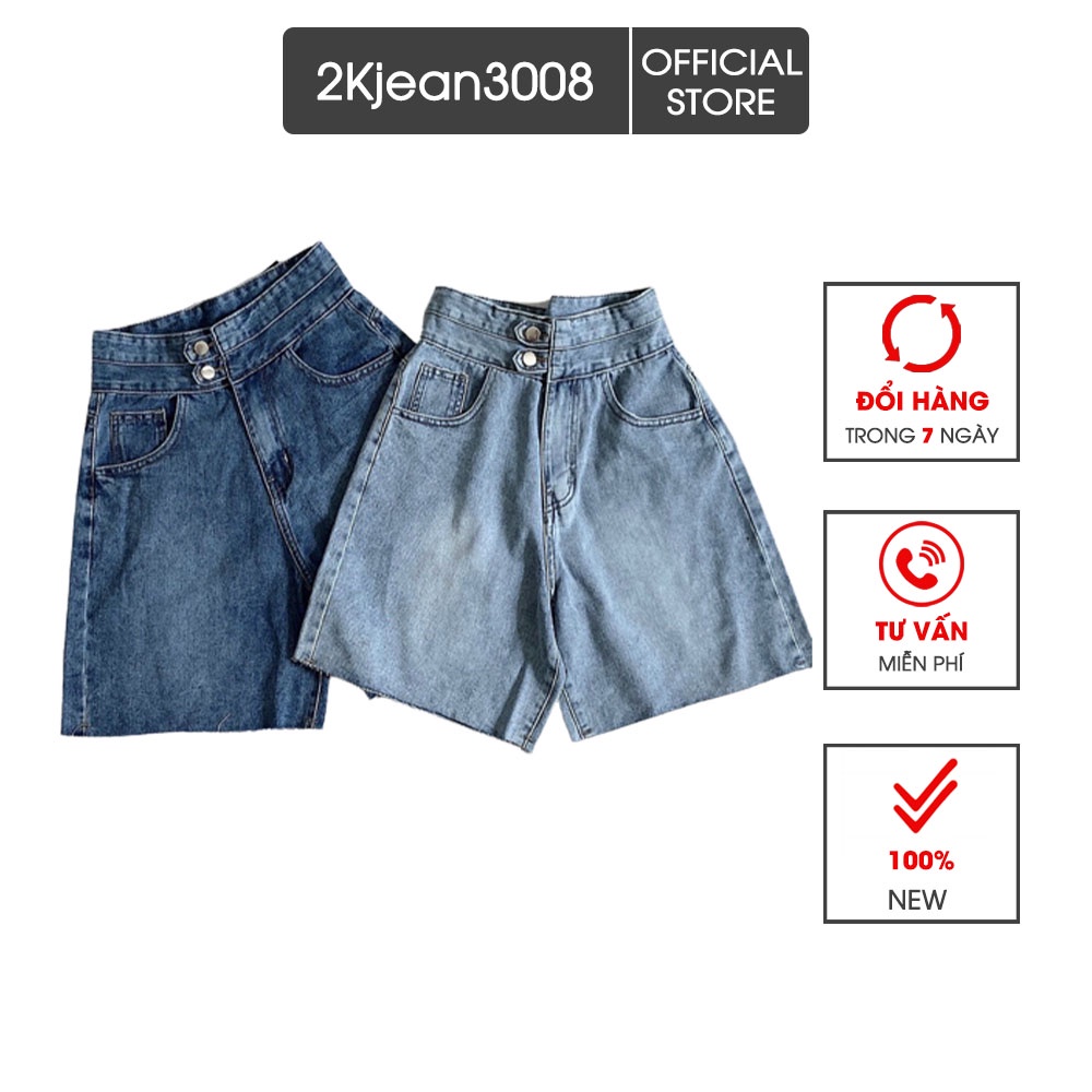 Quần ngố jean nữ lưng cao kiểu quần lửng 2 nút hàng VNXK MS27 thời trang bigsize 2KJean