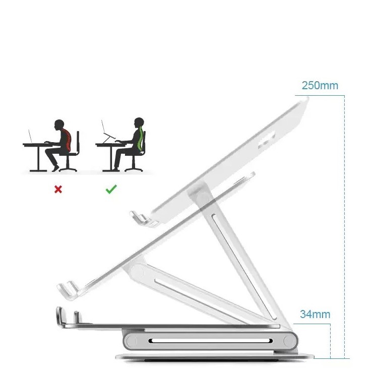 Giá đỡ nâng laptop stand nhôm một chân, chỉnh góc nghiêng và hỗ trợ tản nhiệt máy tính xách tay một chân T2