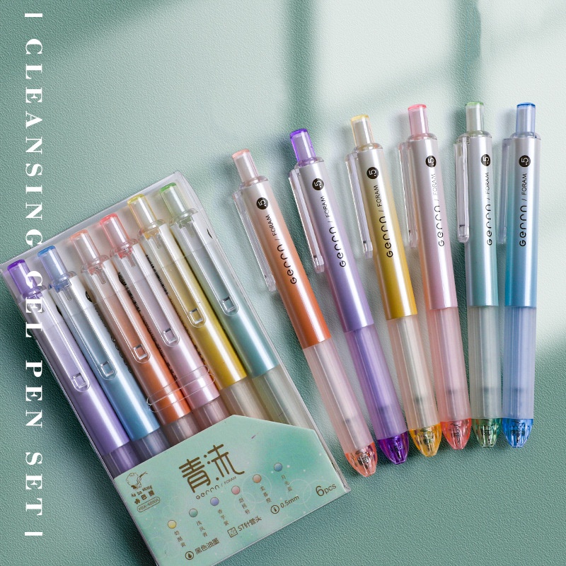 Set 6 Bút Bi Mực Đen Ngòi 0.5mm C7109