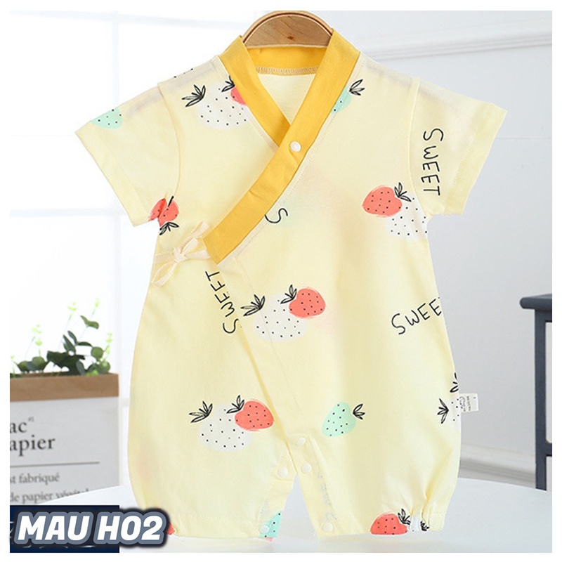 Bộ body đùi yukata cho bé trai bé gái sơ sinh, bodysuit liền thần dễ thương vải cotton mềm mịn co giãn nhẹ _ BD24