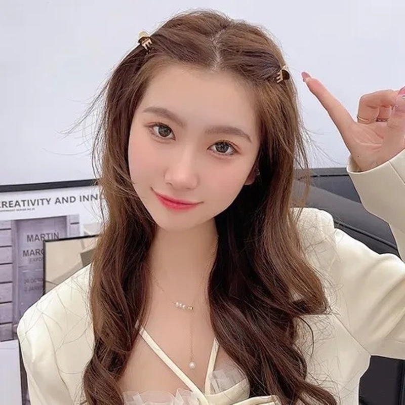 Set 2 Kẹp Tóc Kim Loại Mini Màu Vàng Bạc Kiểu Hàn Quốc Thời Trang Cho Nữ