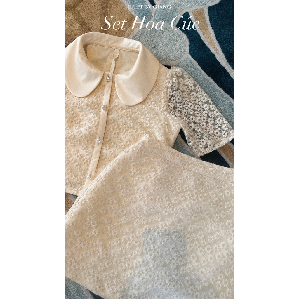 Chân váy ren hoa cúc TÁCH LẺ SET- SIZE S/M/L- HÀNG CHÍNH HÃNG- JuletbyGiang