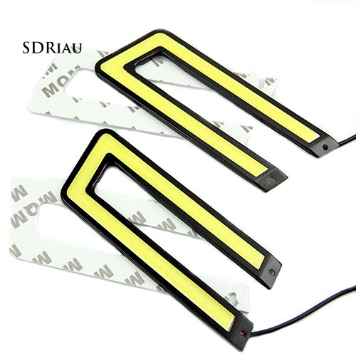 Bộ 2 đèn pha chữ U COB 6000K thiết kế trợ sáng tiện lợi cho xe hơi