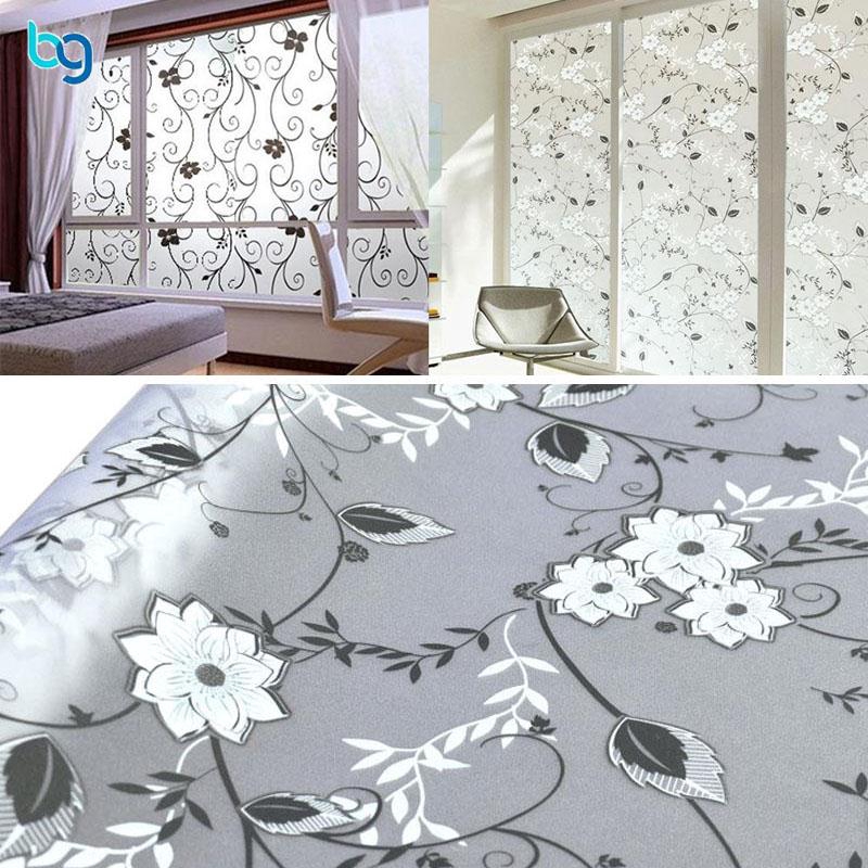 Giấy dán kính mờ 45x100cm họa tiết hoa sang trọng dùng để trang trí nhà cửa tiện dụng | BigBuy360 - bigbuy360.vn