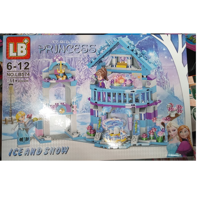 Bộ Lego lắp ráp xếp hình Mô hình Ngôi nhà băng tuyết của Elsa 411 mảnh-mã LB574