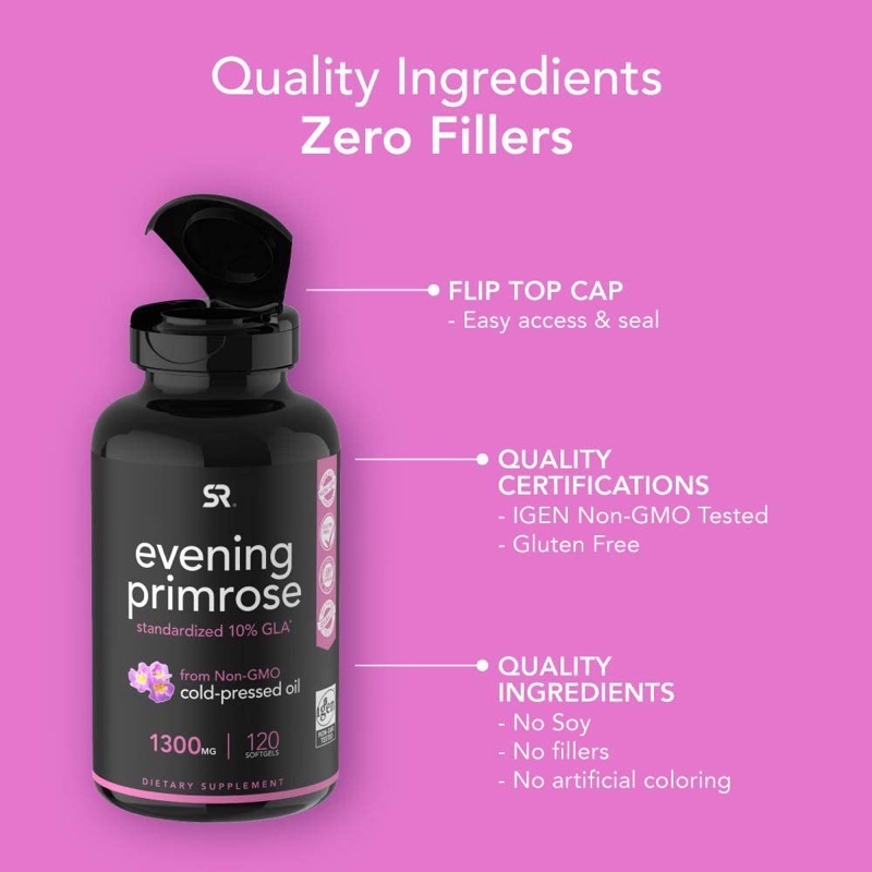 Sport Research Evening Primrose oil 1300mg tinh dầu hoa anh thảo 120viên