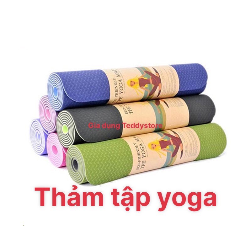 Thảm Tập Yoga TPE dầy 6mm 2 lớp Cao Cấp Loại To