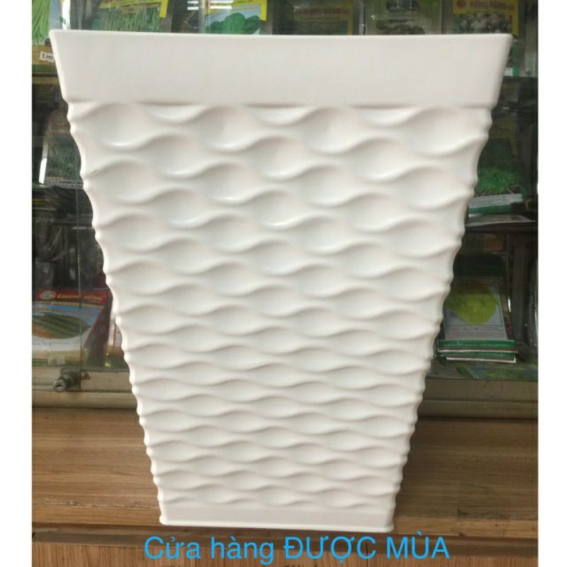 combo 4 chậu nhựa vuông mắc lưới 31x40cm