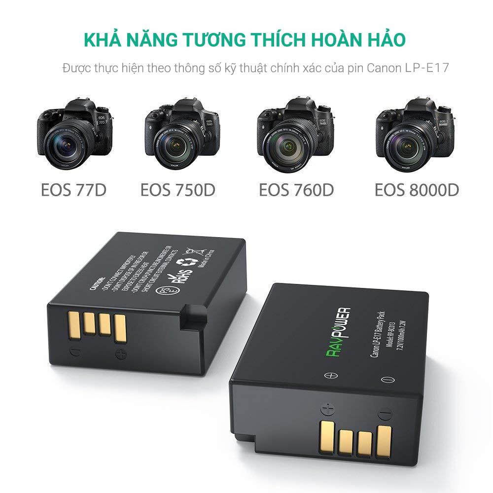 Pin máy ảnh PavPower cho Canon LP-E17