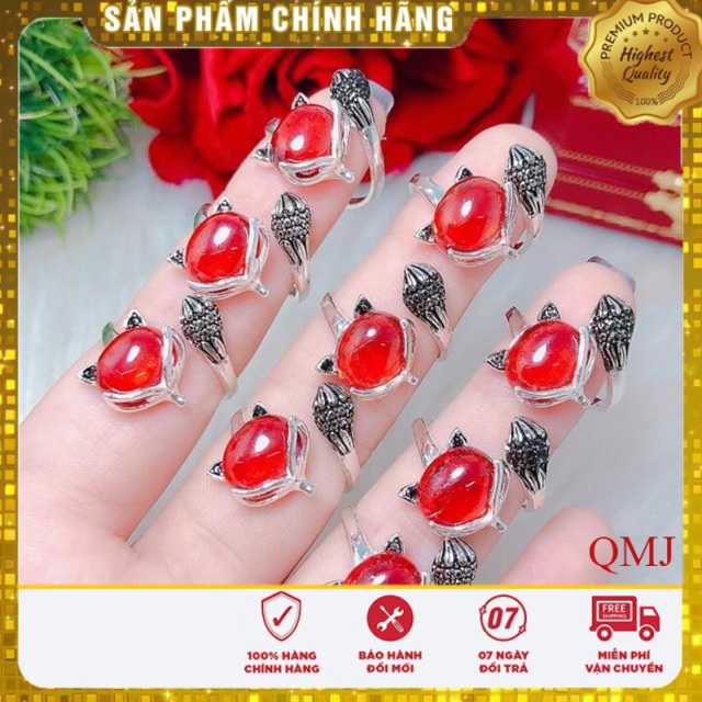 Nhẫn nữ hồ ly bạc thái sơn đen cao cấp / Trang sức QMJ chất lượng, giá rẻ