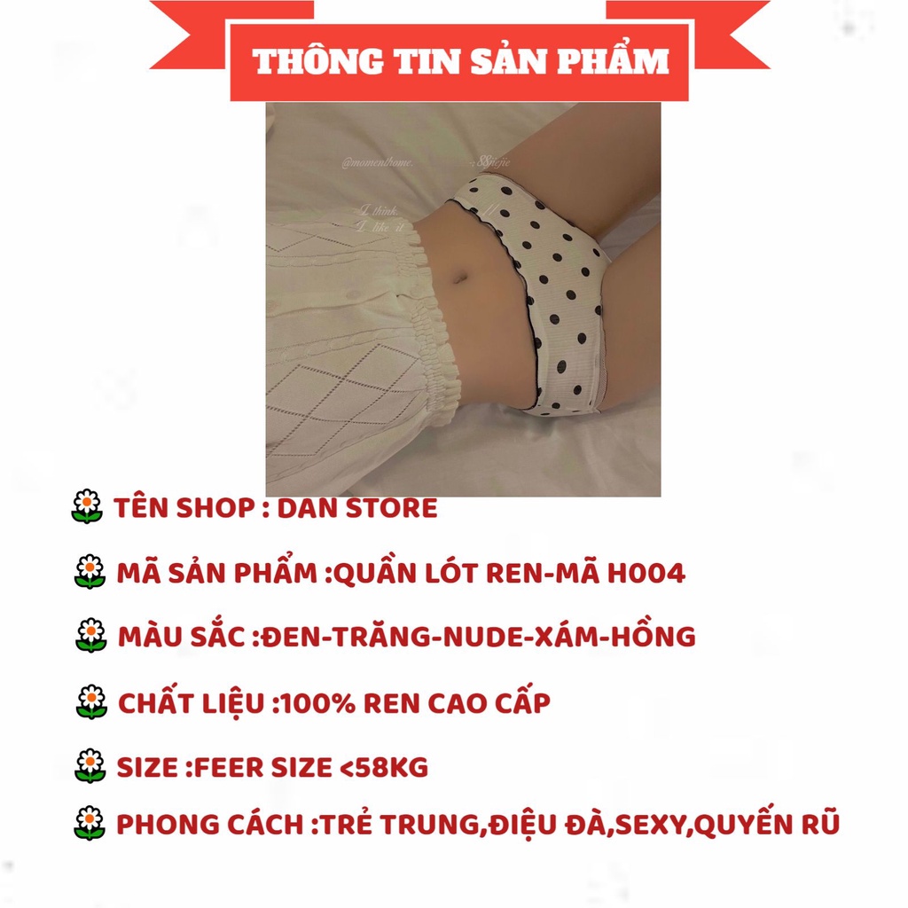 Quần Lót Nữ - Quần Lót Nữ cotton thiết kế họa tiết chấm bi đính nơ điệu đà sexy DAN STORE MÃ H004