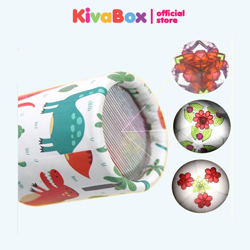 Đồ chơi trẻ em kính vạn hoa Kivabox dành cho bé đa màu sắc hình dạng, phát triển trí trưởng tượng và tư duy