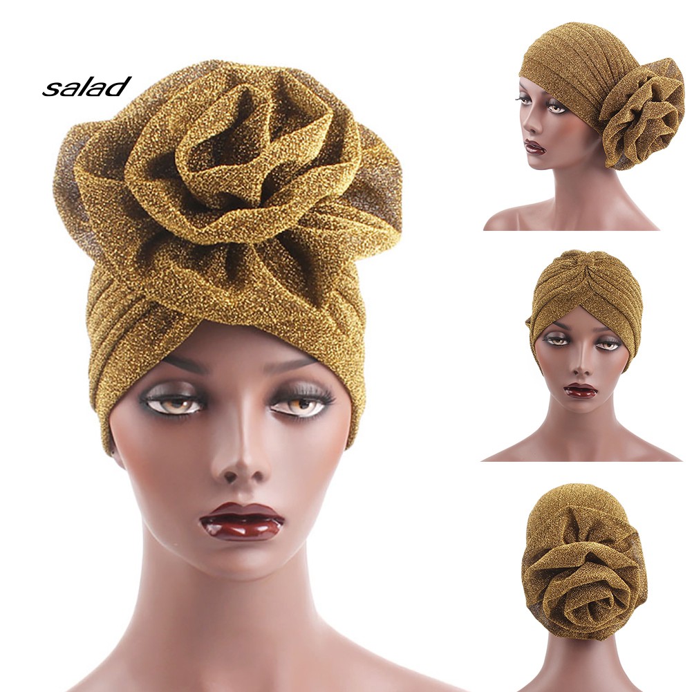 Mũ Trùm Đầu Đính Hoa Lớn Lấp Lánh Thời Trang Cho Phụ Nữ Hồi Giáo