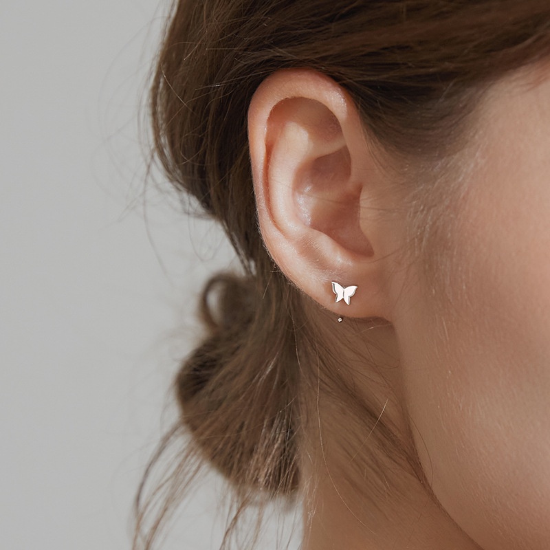 Bông tai mạ bạc 925 hình bướm nhỏ xinh xắn thời trang