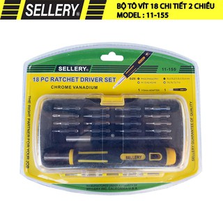 Bộ tô vít 18 chi tiết 2 chiều Sellery 11-155
