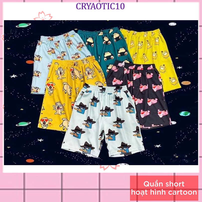 [Mã SKAMFSW175 giảm 10K đơn 50K] Quần short thun ngắn BMO Perry báo hồng adventure time totoro unisex cryaotic10